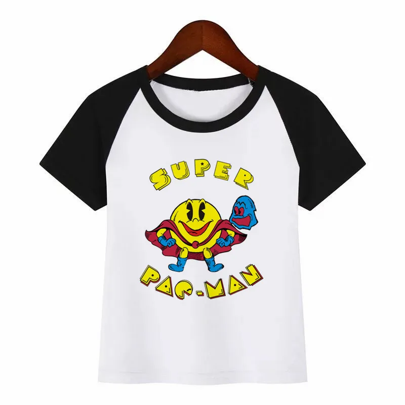 

Kids Game Pac-Man Eat Ghost Funny T-shirt Kids Summer O-Neck Tops Children Cartoon Pacman Print Tshirt Baby Clothes