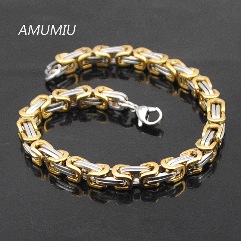 Продвижение AMUMIU! Браслет-цепочка мужской из нержавеющей стали 5 мм ширина