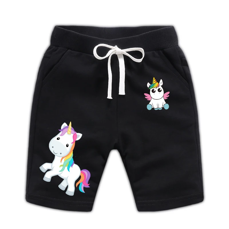 

New Unicorn Print Summer Children Shorts Summer Cotton Short Pants for Boys Girls Trousers Toddler Kids Beach Short Sports Pants