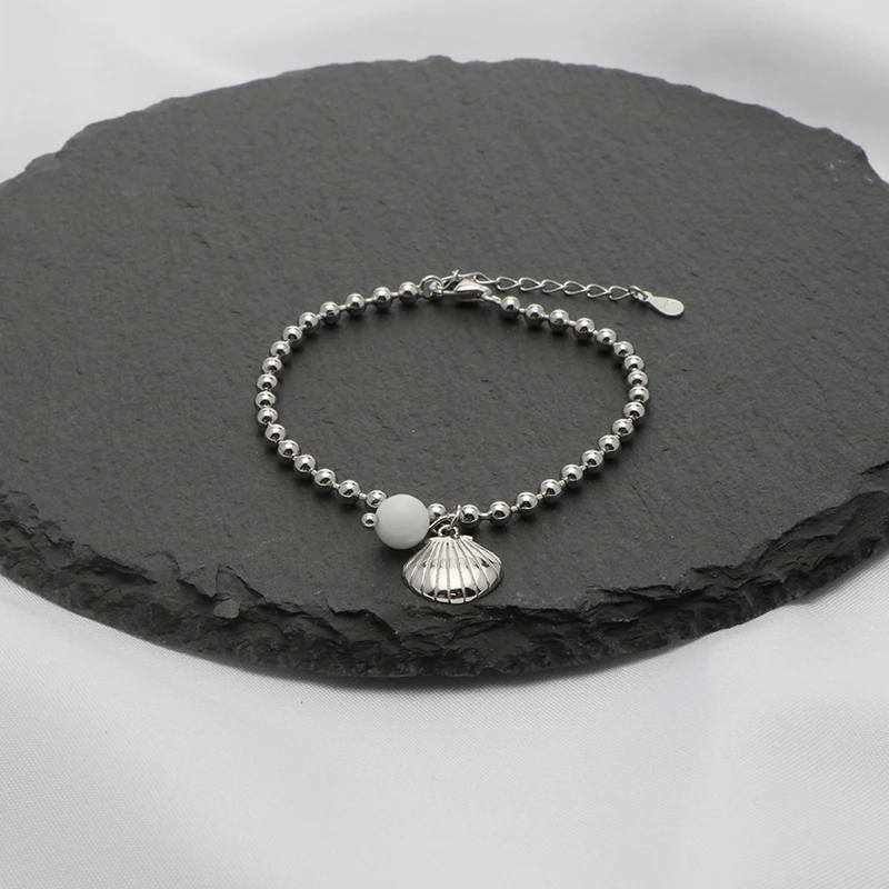YiShi S925 чистого серебра в виде ракушки мяч браслет корейское издание личности Мода Серебряный Будда мяч ручной работы