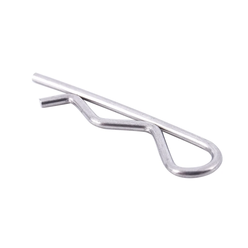 50pcs 1.5mmx35mm Stainless Steel R Shaped Cotter Clip Pin Silver