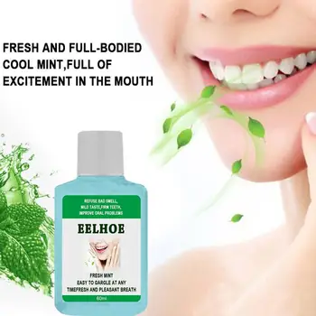 

60ml Portable Mouthwash Clean Tartar Care Fresh Breath Mint Fresh Oral Care Antiseptic Teeth Whitening Cleaner G3W8