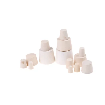 

5Pcs/set White color Laboratory Rubber Plug Stopper Bungs Flask Tapered Tube Solid