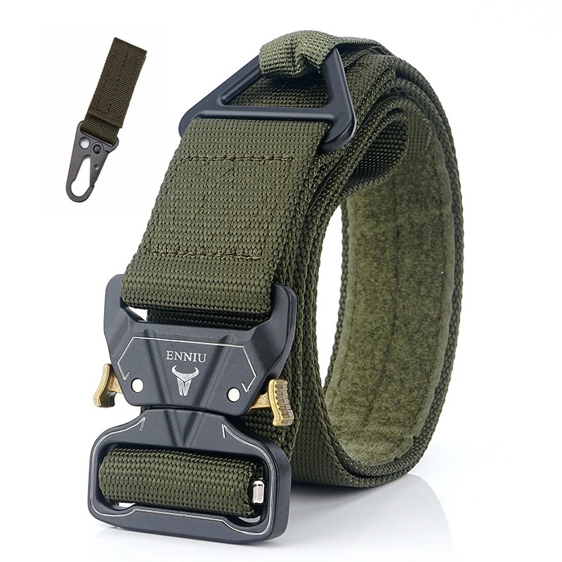 A belt and 1 hook 4,3 см Открытый тактический пояс военный тренировочный пояс спасательный репеллинг безопасный нейлоновый поясной ремень для охоты на открытом воздухе аксессуары - Цвет: A belt and 1 hook