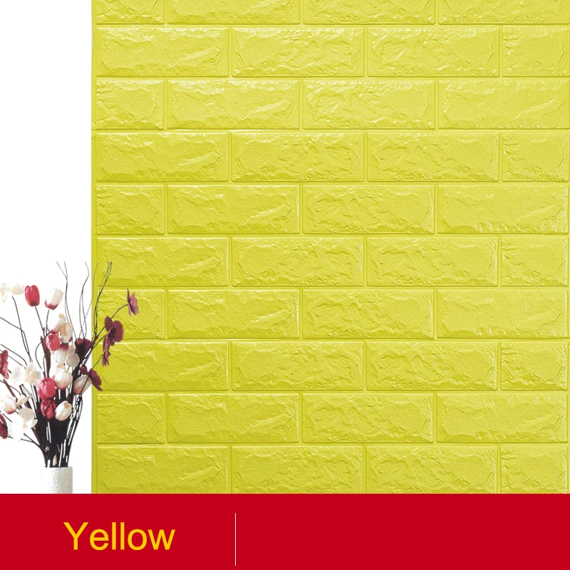 Yellow 10 шт. самоклеющиеся водонепроницаемые ТВ фон кирпичные обои 3D настенные наклейки для гостиной обои для спальни декоративные - Цвет: Yellow