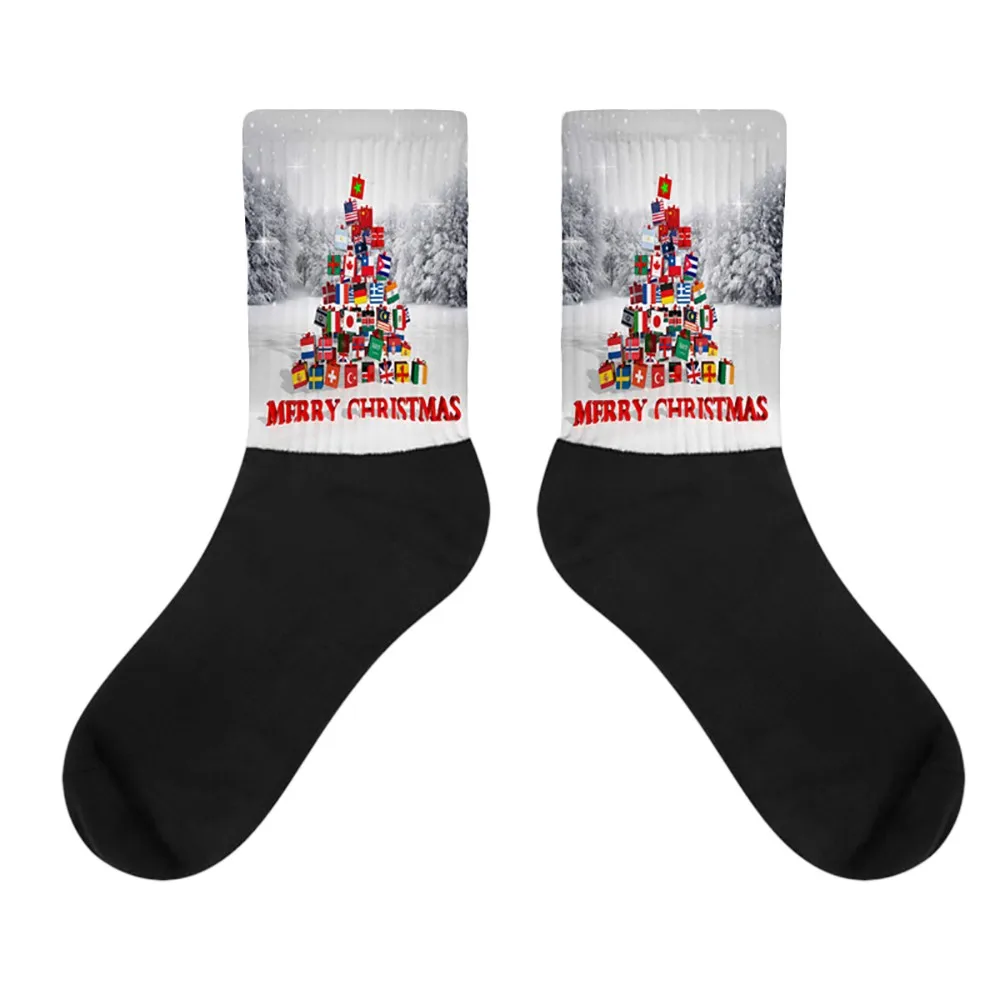 Jaycosin/носки с рождественским принтом; повседневные милые носки с героями мультфильмов; забавные носки для женщин и мужчин; ; теплые носки для зимы