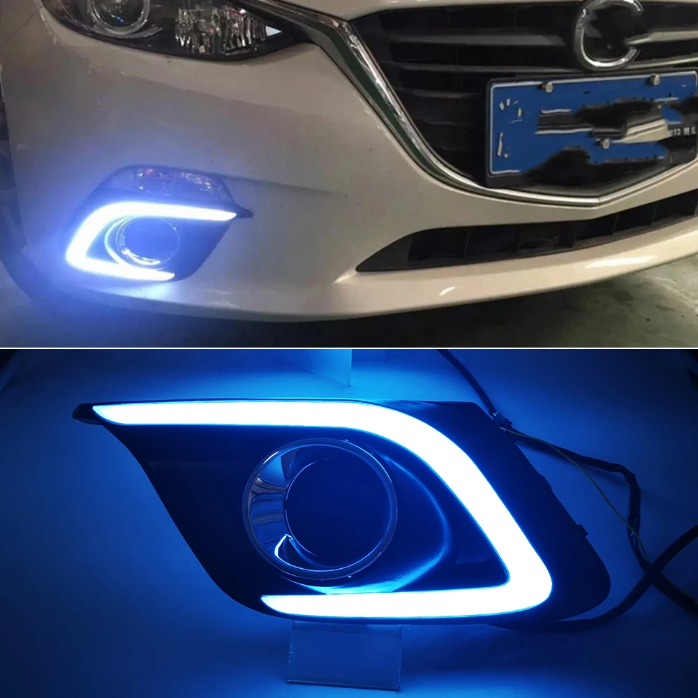 Автомобильные мигающие дневные ходовые огни 2 шт. для Mazda 3 Axela 2014 2015 2016
