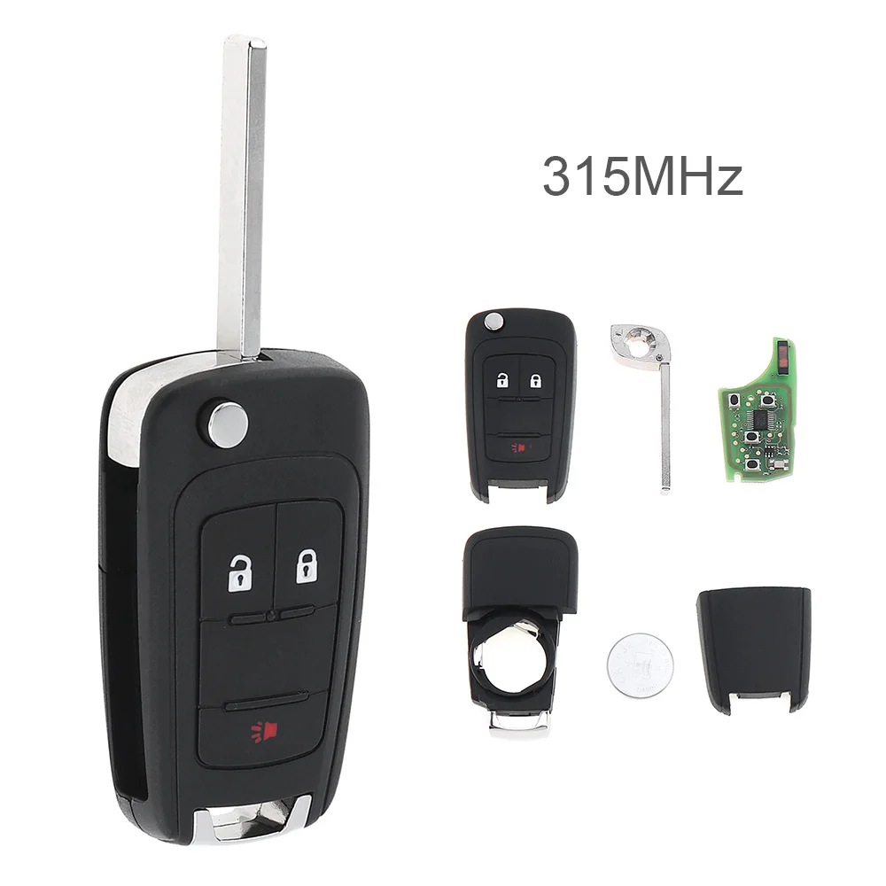3 кнопки 315 МГц бесключевая запись дистанционного ключа Fob OHT01060512 для Chevy 2010- Equinox Sonic GMC
