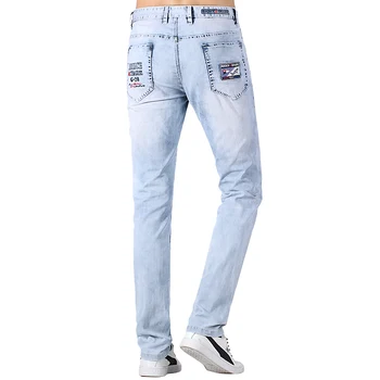 

2020 Summer Thin Stretch Loose Men Jeans Embroidery Design Straight Casual Fashion Denim Jeans Soften Cotton Men Big size 42
