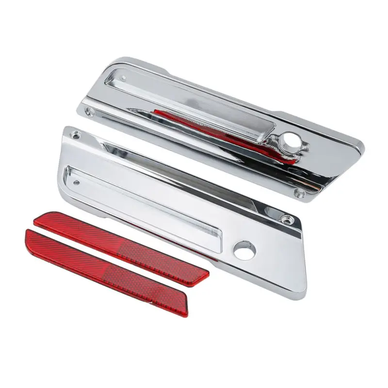 

Motorcycle Accessories Saddlebag Latch Covers Reflector For Harley Touring Road King Street Electra Glide FLHT FLHX FLHTCU 94-13