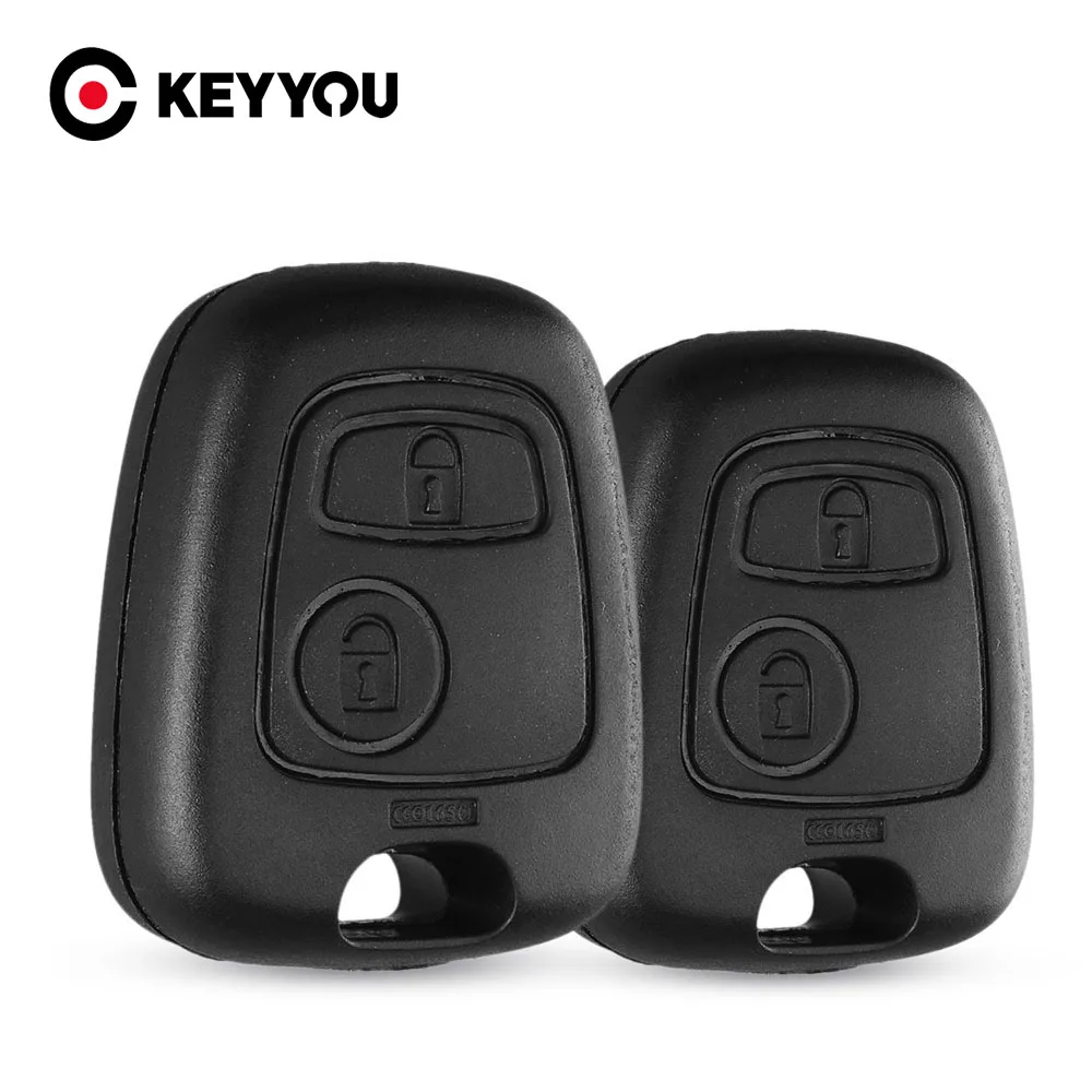 

KEYYOU 10X для ключ автомобиля Peugeot Fob ЗАМЕНА 2 кнопки пустой оболочки крышка чехол для Peugeot 107 207 307 407 без лезвия