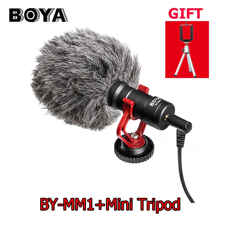 With Free Tripod BOYA BY-MM1 камера видео микрофон дробовик микрофон для Zhiyun Smooth 4 DJI OSMO DSLR камера iPhone 7 6 Andriod смартфон - Цвет: With Free Tripod