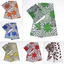 Цифровой печатный воск дизайн Африканский атласный узор 4 ярдов атласная шелковая восковая ткань и 2 ярдов шифоновое кружевное вечернее платье YB03