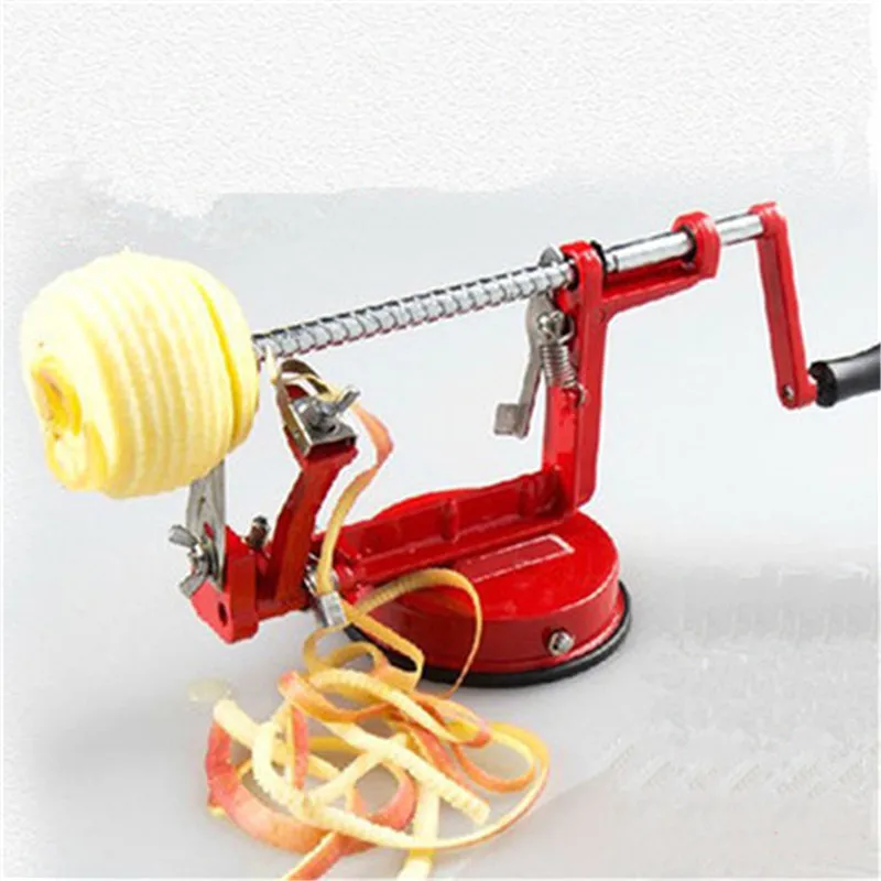 Online 3 en 1 máquina peladora de manzana de patata de acero Corer rebanadora Slinky cortador de barra de mano