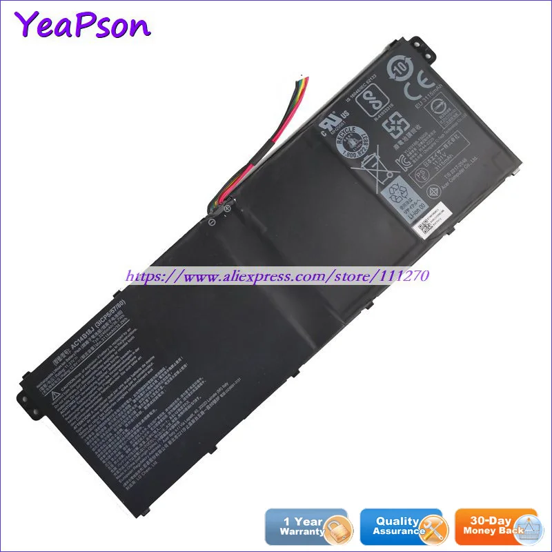 Аккумулятор Yeapson AC14B18J для ноутбука Acer Aspire 11 31 в 3246 мАч 36 7 Вт ч|Аккумуляторы