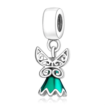 

Fit Original Fine Charm Bracelet 925 Sterling Silver Princess Skirt Charm For Chain Link Bracelet Enamel Pendant Beads Gift