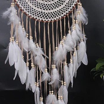 

Large Dream Catcher Home Floral Pendant Interior Gift Circular Feather 110cm Handmade Knitted