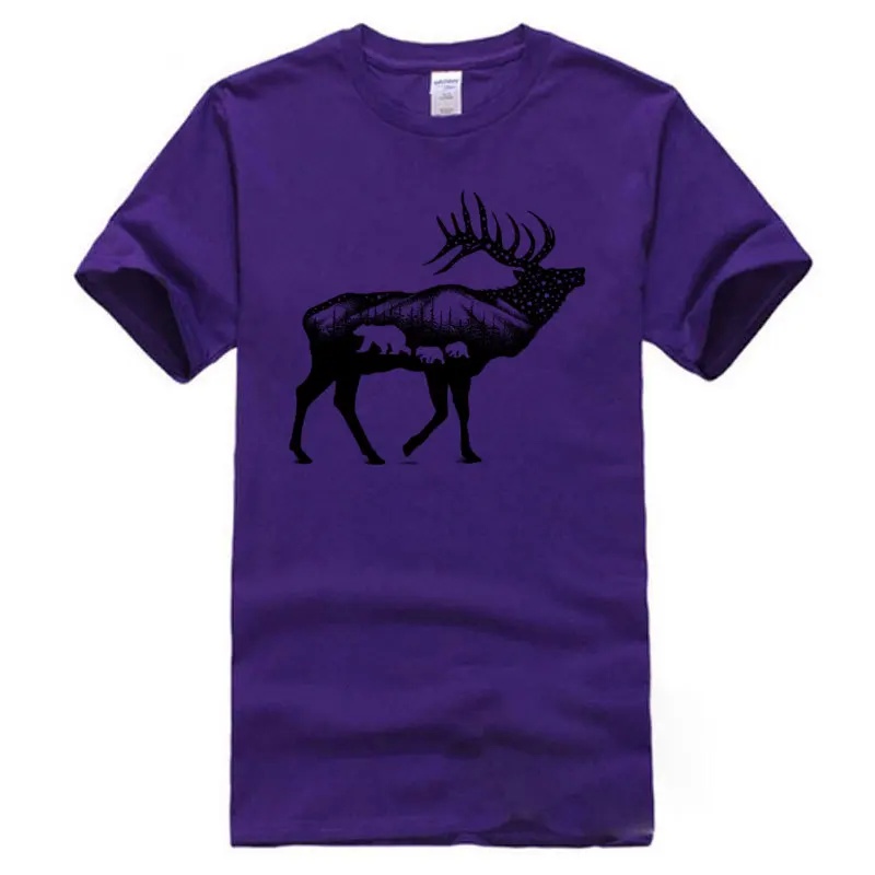 Casual ELK_3672 T Shirt Funky Mother Day Short Sleeve Crewneck Tops & Tees All Cotton Men`s Simple Style Tee Shirt ELK_3672 purple