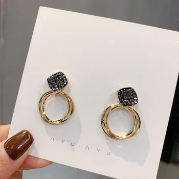 

Newest Zirconia Women Stud Earrings 925 Sterling Silver Delicate Round Circle Trendy Party Earrings Female Fashion Jewelry Gift