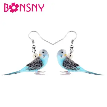 

Bonsny Acrylic Sweet Long-tailed Parakeet Parrot Earrings Drop Dangle Bird Animal Jewelry For Women Girls Teens New Fashion Gift