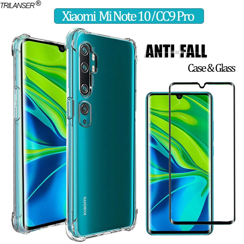 2-in-1 Armatura Cover di Vetro Per cc9 pro xiaomi mi note10 Morbido Custodia Xiomi note 10 Anti -Shock Case Della Cover xiaomi note10 pro mi-note-10 cover cc9 pro