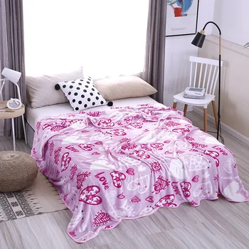 

LREA 200x230cm Super Soft Flannel throw blanket for sofa polar fleece fabric pink sheep blanket for girl