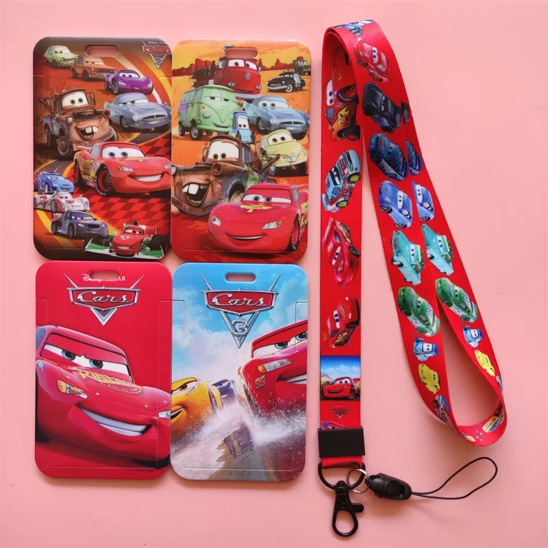 Card Holder Bank Card Holder Business Badge Card Case Frame Employee Case Cover Student Lanyard ID Holder For Disney Cars