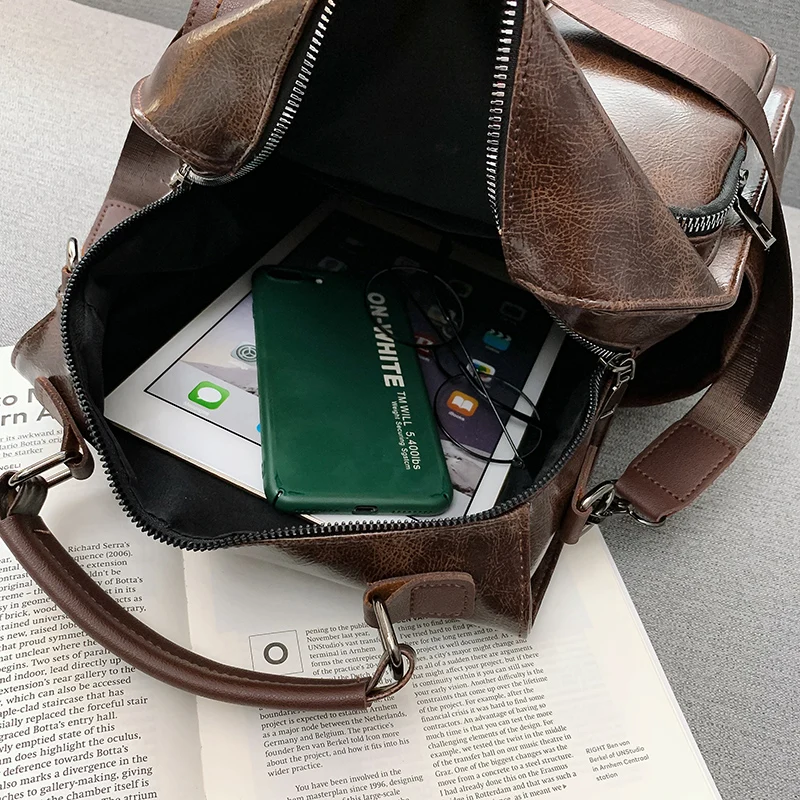 Женский кожаный рюкзак высокого качества винтажный большая сумка на плечо Mochila