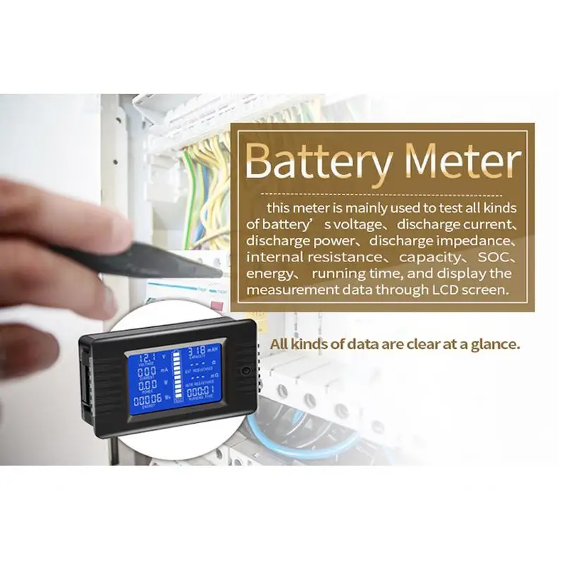 0-200 в 300А Вольтметр Амперметр цифровой тестер батареи Встроенный шунт Емкость сопротивление электрическое напряжение метр монитор