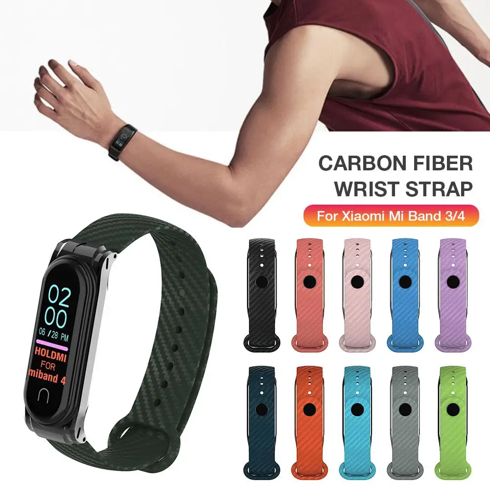 Ремешок для часов из углеродного волокна Xiaomi Mi Band 4 3 сменный ремешок Модные Смарт