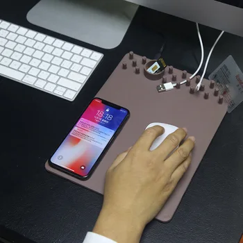 

Wireless Charging Mouse Pad Wireless Charger Mouse Pad for IPhone Samsung Mobile Multifunctional Mouse Pad Storage and Charging