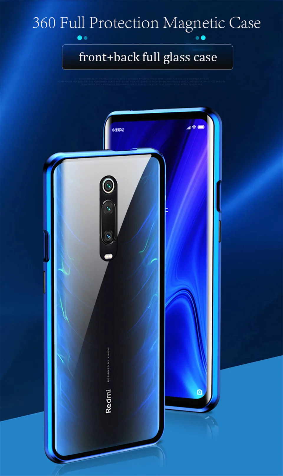 Магнитное поглощающее двустороннее Защитное стекло для Xiaomi mi 9T 9TPro чехол для телефона задняя крышка Xiao mi 9T mi 9T Pro mi 9TPro Coque