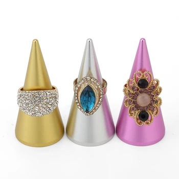 

Durable Cone Ring Finger Jewelry Holder Organizer Showcase Display Stands ( 3 x 6.7 cm )