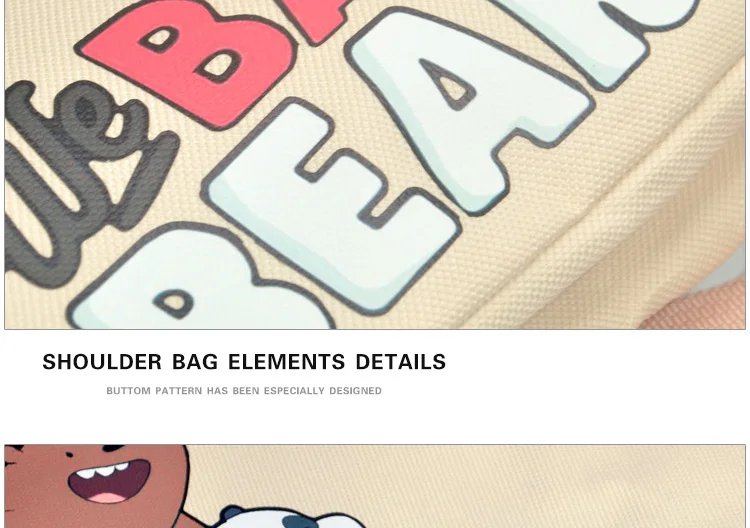We Bare Bears Shoulder Bag Bear Three Cute Comic Bag Satchel Russian Cartoon Gift Present Crossbody Aslant (11)