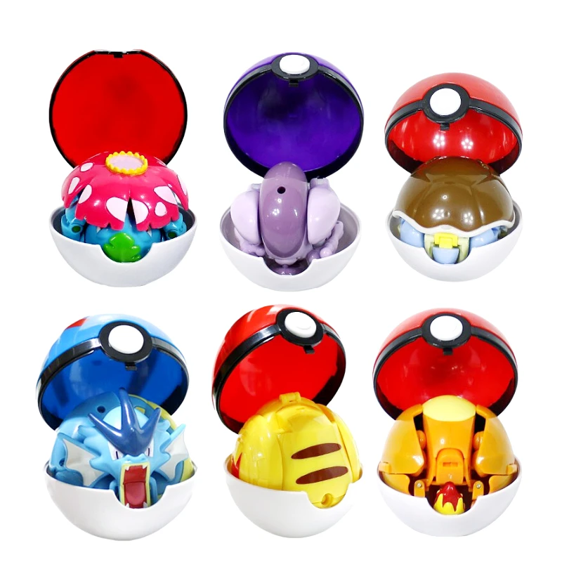Genuine Pokemon Box Set Pocket Monster Pokeball Deformation Toys Pikachu Venusaur Charizard Gyarados Mewtwo Anime Figure Model