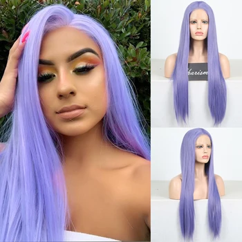 

Charisma Long Straight Purple Hair Middle Part Lace Front Wig Heat Resistant Synthetic Wig for Women Cosplay Wigs