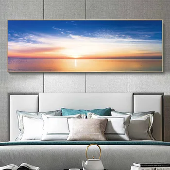 

Sunset Natural Sea Lake Landscape Canvas Painting Posters and Prints Scandinavian Wall Art Picture for Living Room Decor