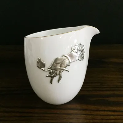 C Ceramics Ru Kiln Fair Cup White Porcelain Tea Sea Filter Cup Kungfu Teaware Tea Ceremony Accessories - Color: C