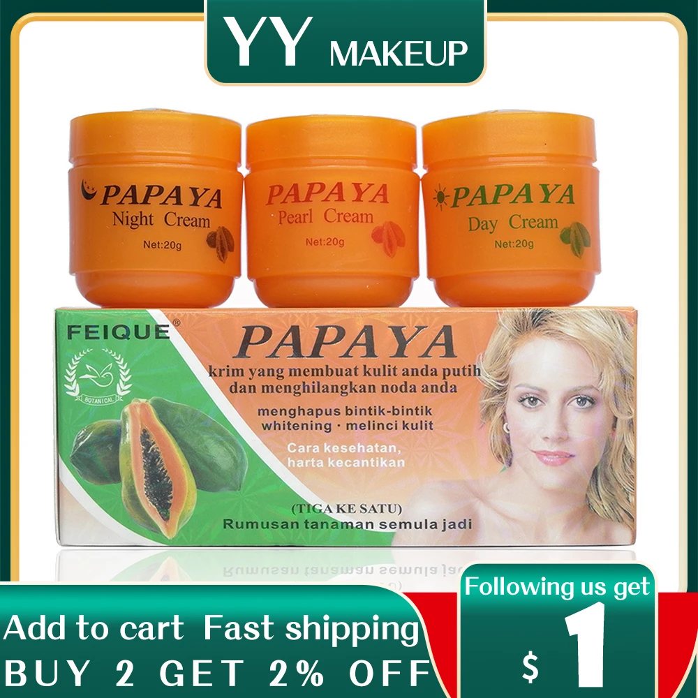 パパイヤ美白クリーム顔抗そばかすデイクリーム ナイトクリーム パールクリームスキンケア Pearl Cream Feique Papayawhitening Cream Aliexpress