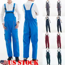 Мужская мода США Сверхмощный Рабочий Комбинезон Комбинезоны Механика Рабочая одежда