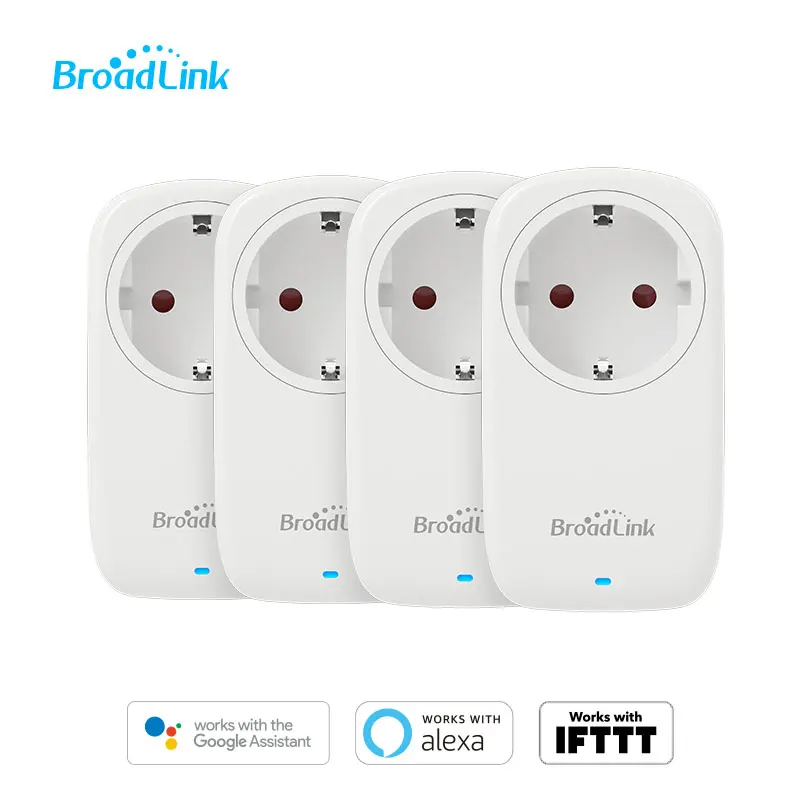 Набор из 4 шт. BroadLink 16A SP4L умная штепсельная вилка Wi Fi розетка ЕС работает с Amazon Alexa