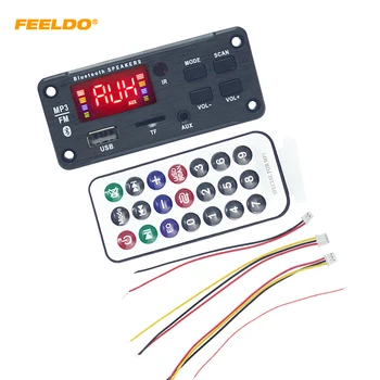 

FEELDO 30set Car Bluetooth 5.0 Module Coloful Display USB MP3 Player TF Card FM Wireless Remote Decoding Board Module DC12V