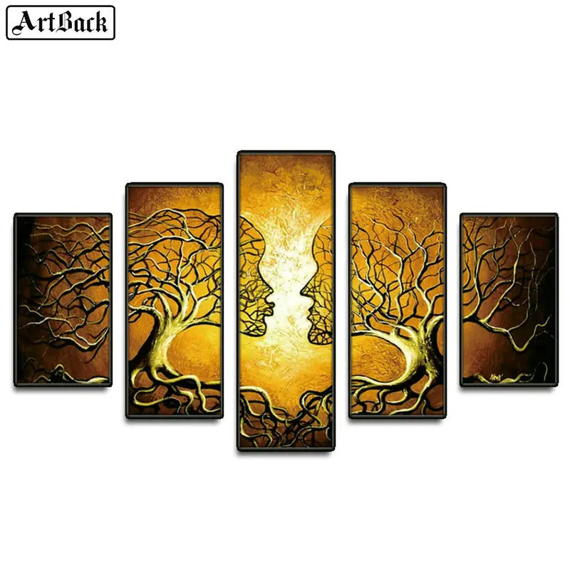 

Full Square 5d Diamond Painting Couple Abstract Tree Sticker Diamond Mosaic Love Crafts Diamond Embroidery Home Decor
