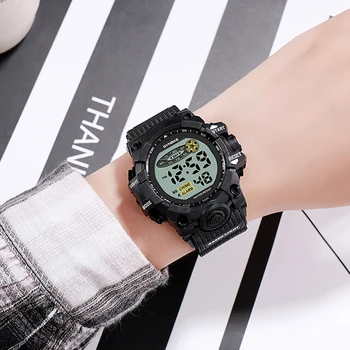 

Alarm Multi-Function Colorful Luminous Large Screen Student Sports Electronic Acrylic Mirror Stainless Steel Watch