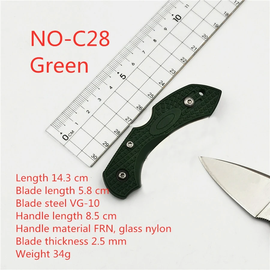 BENYS C10 CNC нож CPM-VG10-FRN ручка Открытый Кемпинг EDC инструменты - Цвет: C28-Green