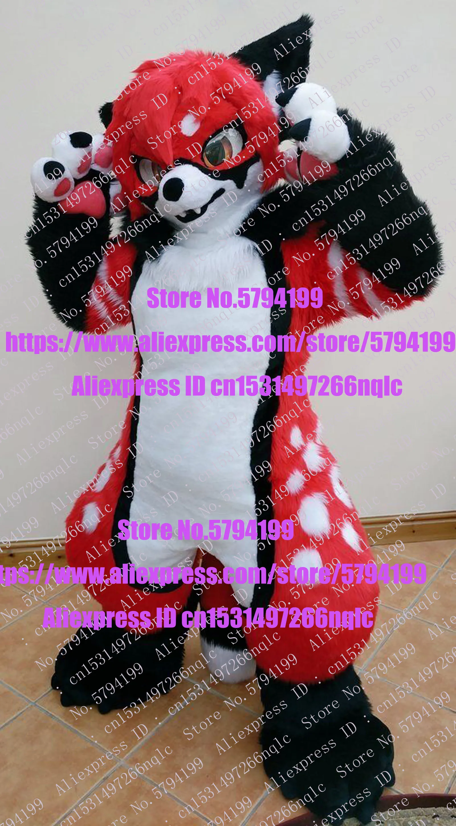 Customised RED Digitigrade legs HUSKY Dog Furry Fursuit Suit CostumeS Cosplay Animal Party Fancy Dress Carnival Birthday Gift |
