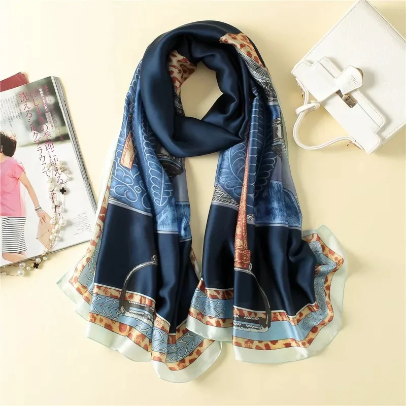 fashion spring summer women scarf silk scarves classic female shawl Foulard ladies Beach cover-ups wrap bandanna muffler pareo - Цвет: 41