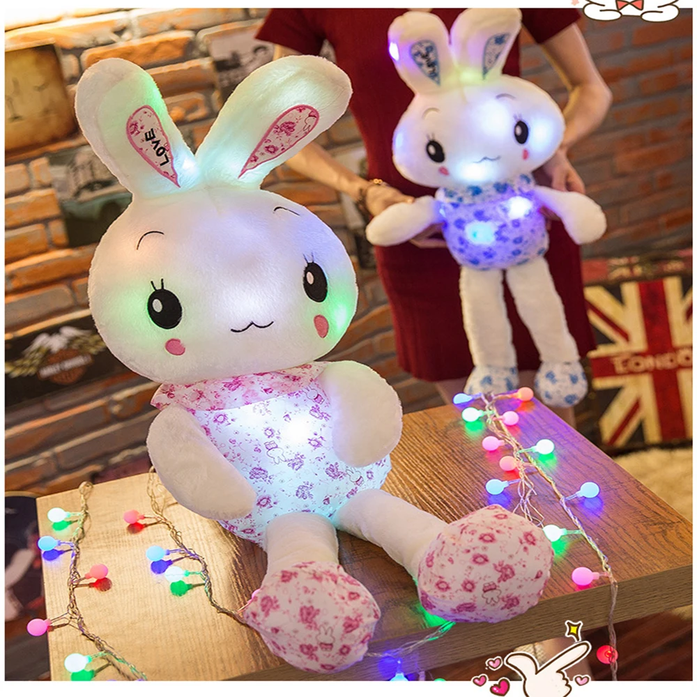 75 см Led люминесцентный светящийся игрушечная лампа вверх плюшевый Игрушечный Кролик Рождество год подарок на день рождения для ребенка девушка ребенок