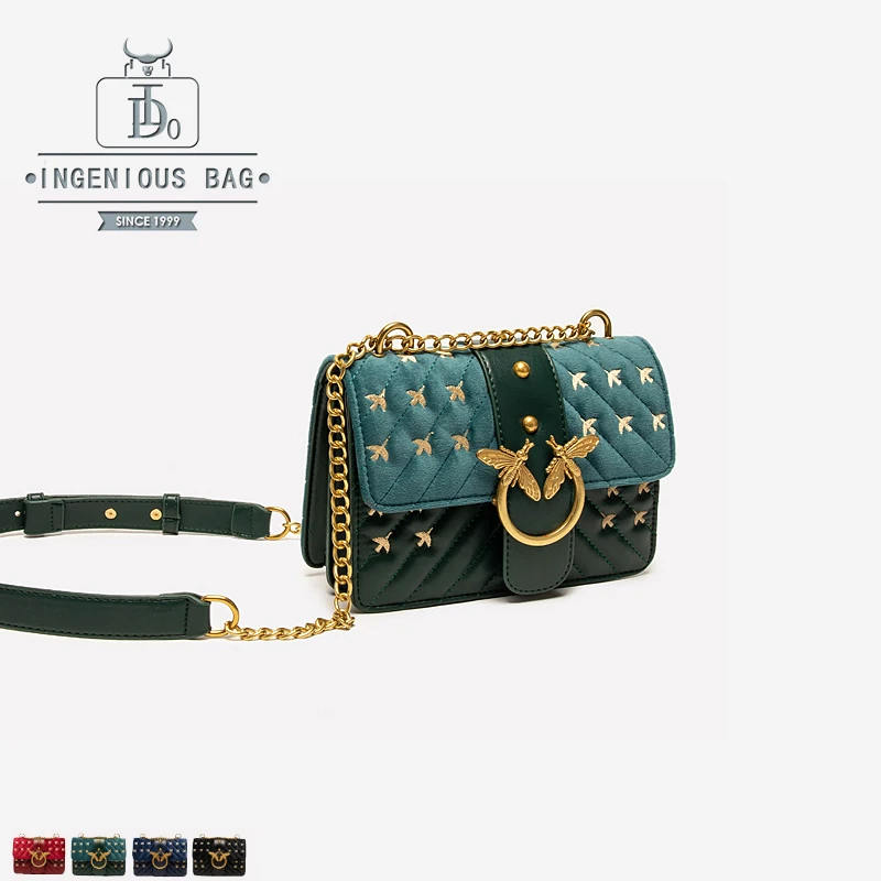 

Women Handbags Embroidered Flap PU Leather Lady Shoulder Bag Designer Messenger Bag Crossbody High Quality