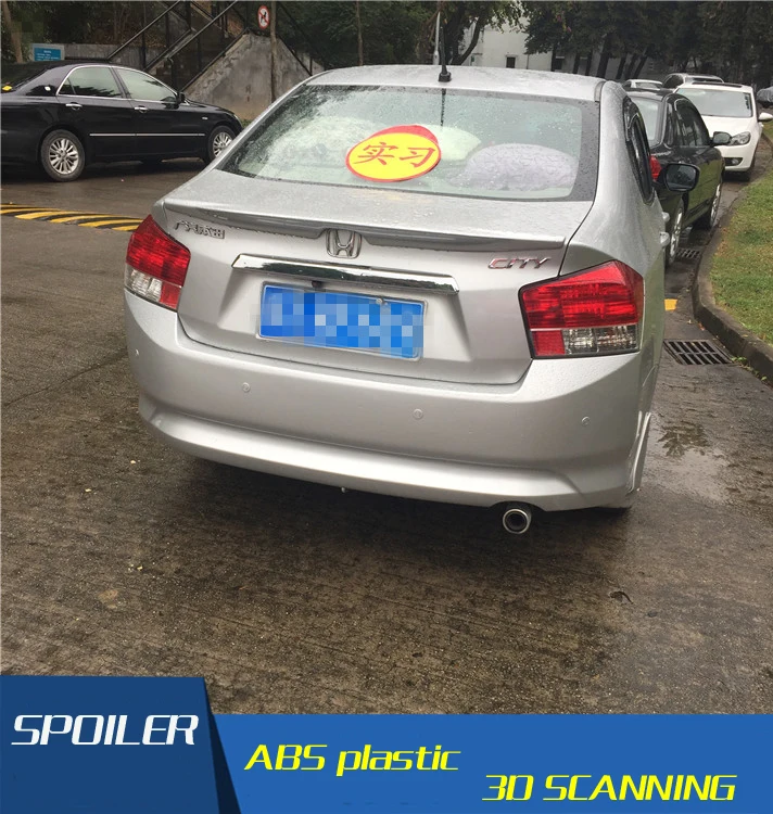 For Honda City Spoiler High Quality ABS Material Car Rear Wing Primer
